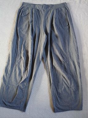 eileen fisher ♡ barrel leg crop gray organic cotton pull on pants medium eco